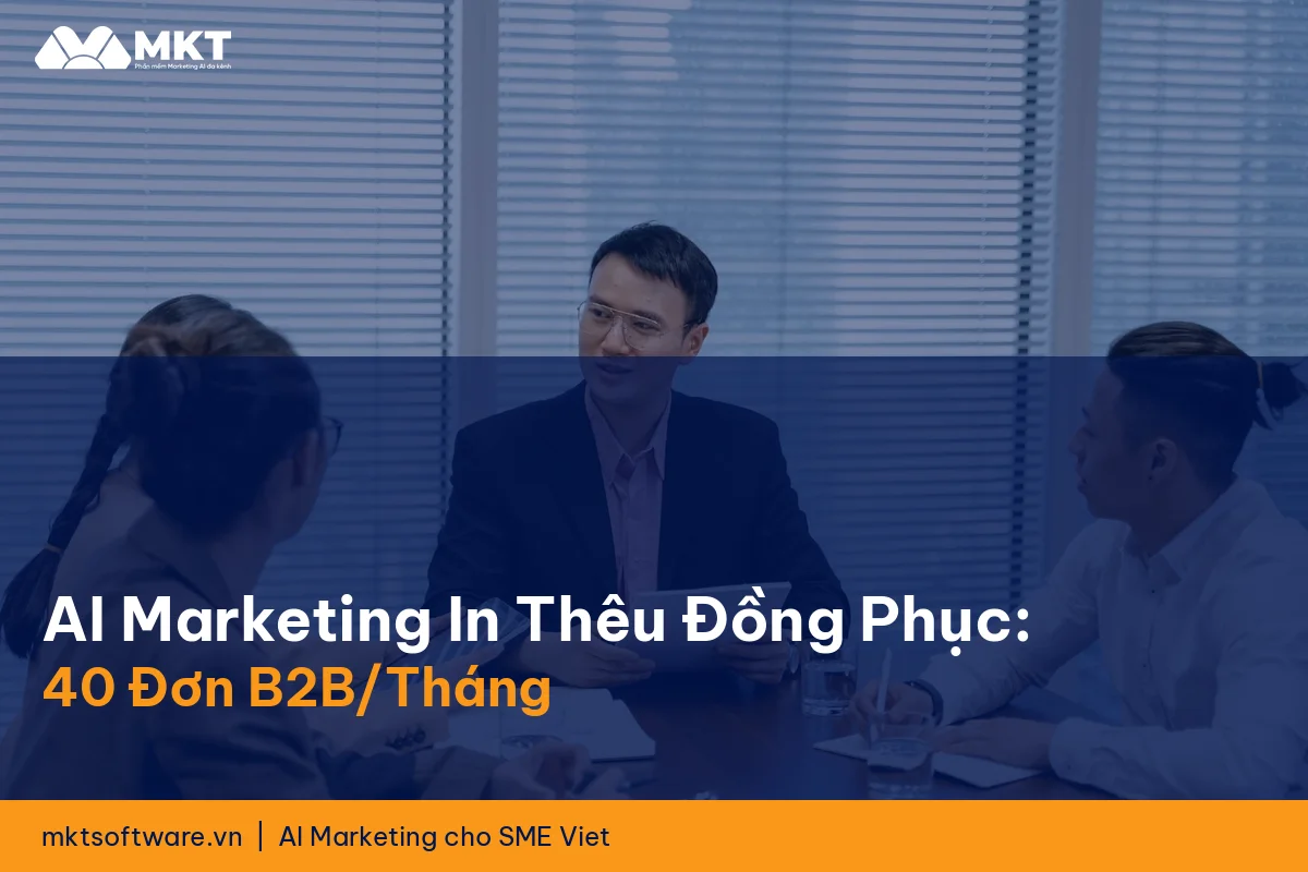 AI Marketing Cho Tiệm In Thêu Thương Hiệu: 40 Đơn Đồng Phục B2B Mỗi Tháng